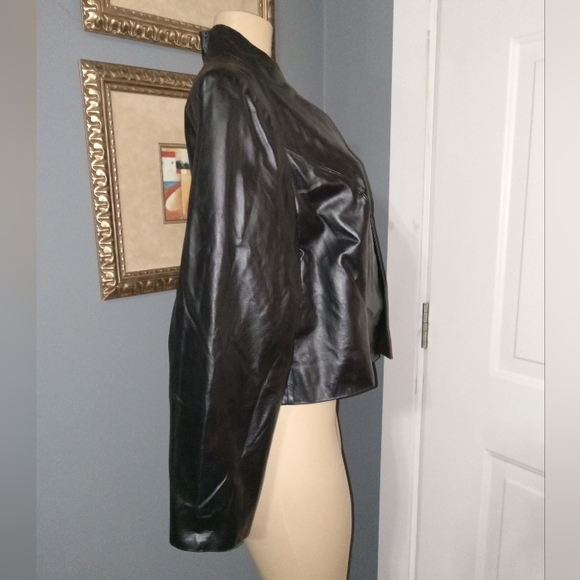 JESSICA LONDON OPEN LEATHER JACKET SZ 16 - Picture 4 of 10